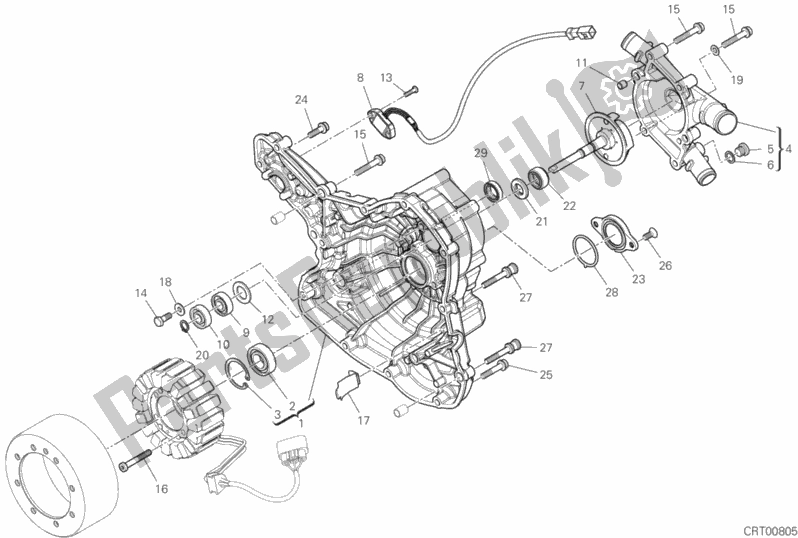 Tutte le parti per il Coperchio Del Generatore del Ducati Hypermotard 950 Thailand 2019